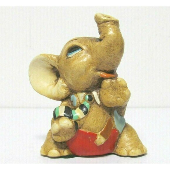 Vintage Tinker Ware Elephant Cosmo handpainted figurine Moorcraft England - Picture 2 of 12